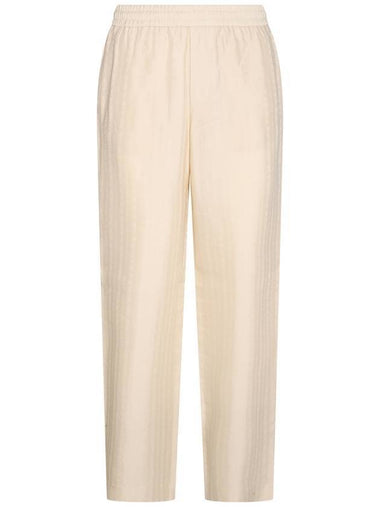 Linen Straight Pants Parchment - GOLDEN GOOSE - BALAAN 1