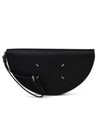 Micro Halfmoon Leather Pouch Bag Black - MAISON MARGIELA - BALAAN 2