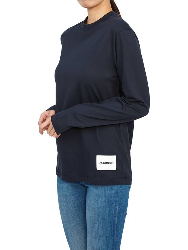 Women's Organic Cotton Long Sleeve T Shirt 3 Pack Navy - JIL SANDER - BALAAN 8