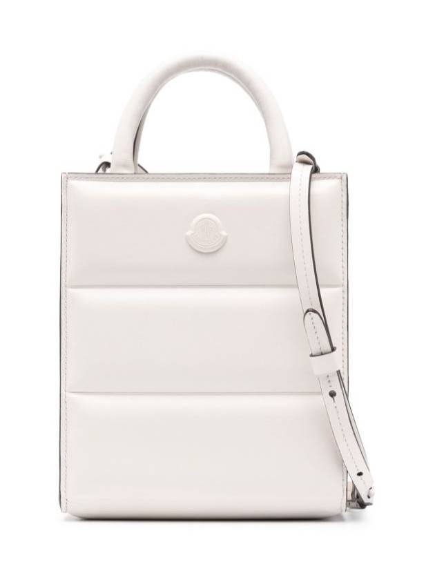 Doudoune Leather Mini Tote Bag White - MONCLER - BALAAN 3