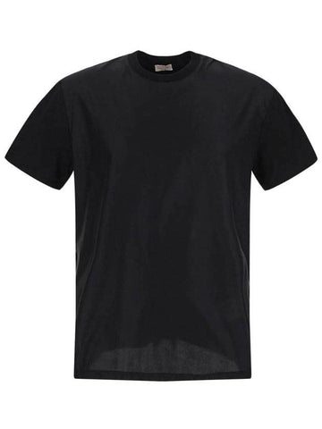 Men's Washed Taffeta Panel Detail Short Sleeve T-Shirt Black - VALENTINO - BALAAN 1