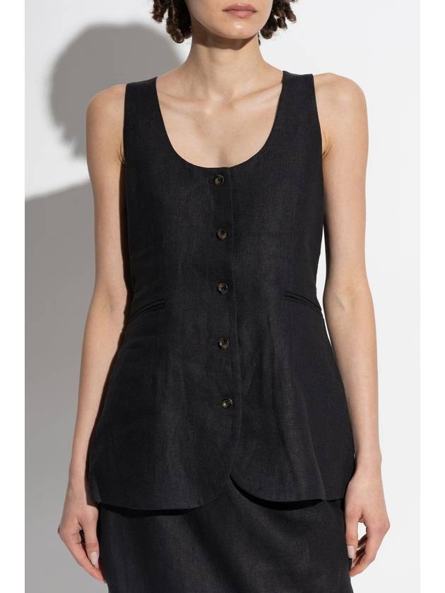 Posse Linen Vest Ruben, Women's, Black - POSSE - BALAAN 3