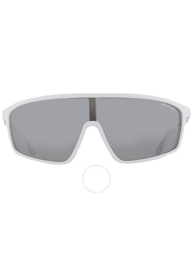 Armani Exchange Grey Mirror Silver Shield Men's Sunglasses AX4119S 81566G 37 - ARMANI EXCHANGE - BALAAN 1