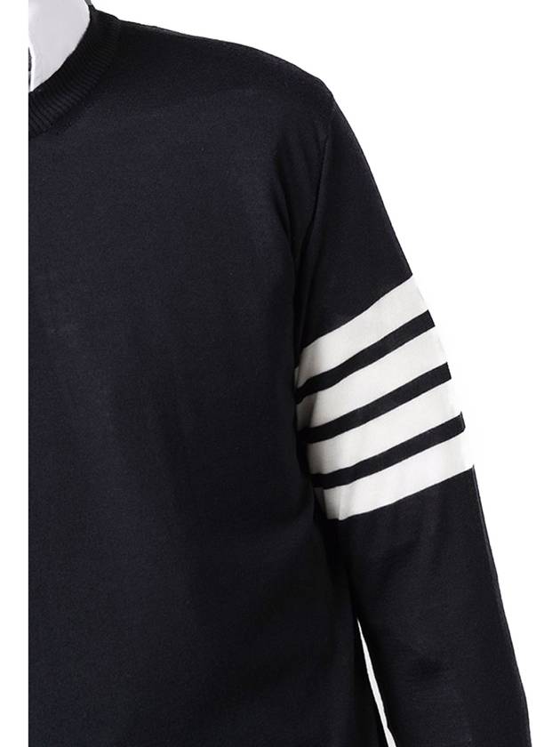 4 Bar Armband Classic Merino Wool Knit Top Navy - THOM BROWNE - BALAAN 6