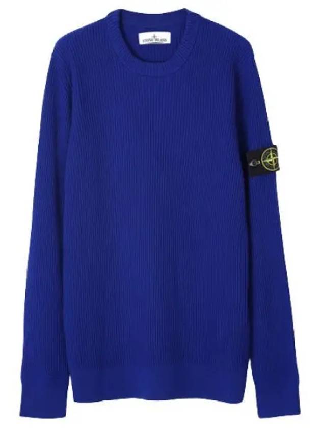 Full rib wool crew neck knit regular fit men - STONE ISLAND - BALAAN 1