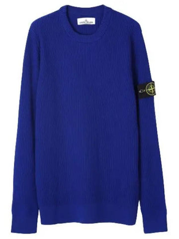 Full rib wool crew neck knit regular fit - STONE ISLAND - BALAAN 1