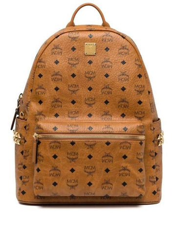 Visetos Stark Side Studs Backpack Brown - MCM - BALAAN 1