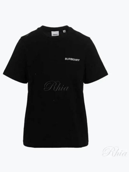 Logo Printed Cotton Short Sleeve T-Shirt Black - BURBERRY - BALAAN 2