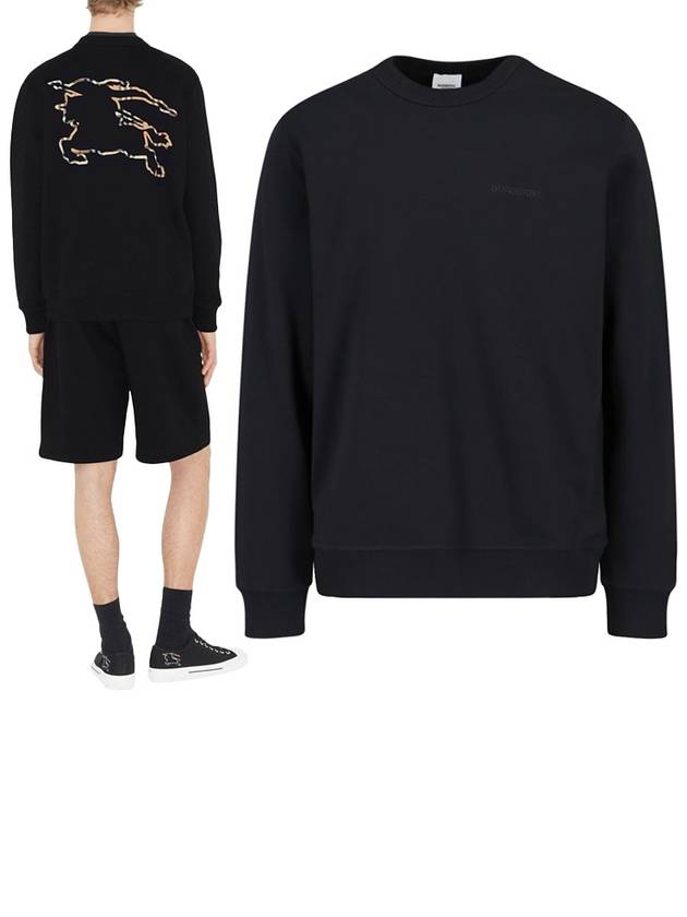 Check EKD Cotton Sweatshirt Black - BURBERRY - BALAAN 2