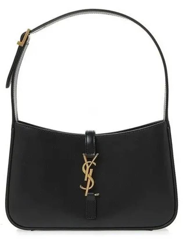 Le 5 A 7 Smooth Leather Hobo Shoulder Bag Black - SAINT LAURENT - BALAAN 2