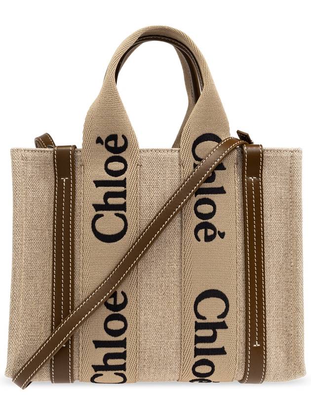 Woody Logo Small Tote Bag Brown Beige - CHLOE - BALAAN 2