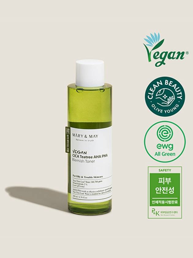 [Mary&May] Vegan CICA Tea Tree AHA PHA Toner 200ml - MARY&MAY - BALAAN 1