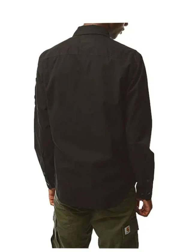 Gabardine Zip Up Long Sleeve Shirt Black - CP COMPANY - BALAAN 4