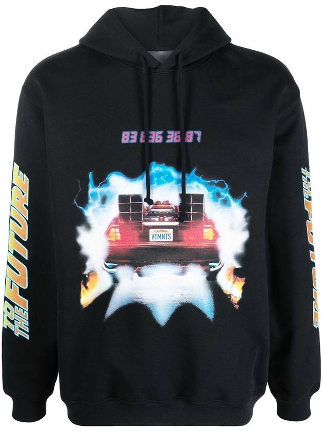 Back To The Future Print Hoodie Black - VETEMENTS - BALAAN 3