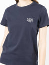 Denise Embroidered Short Sleeve T-shirt Navy - A.P.C. - BALAAN 3