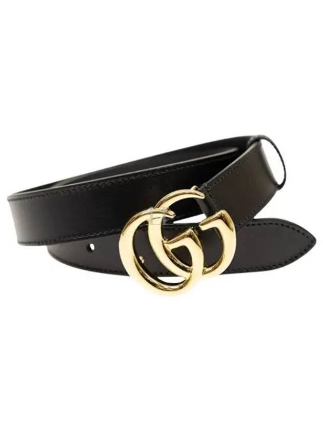 Men's GG Marmont Buckle Belt Black - GUCCI - BALAAN 2