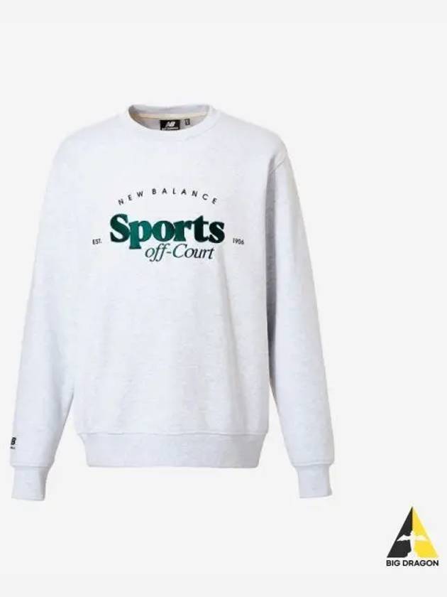 Uni Sports Club Fleece Sweatshirt 33 Oatmeal Melange - NEW BALANCE - BALAAN 1