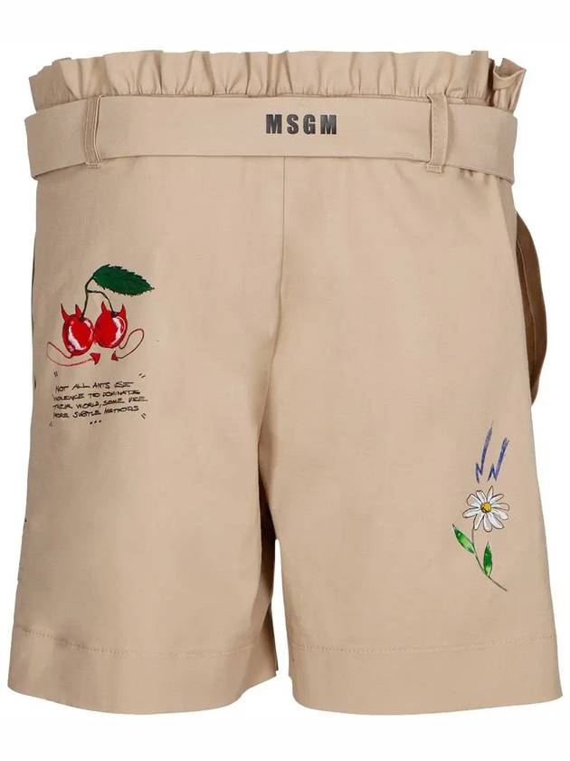 Kids Logo Belted Bermuda Pants MS029400 015 - MSGM - BALAAN 3