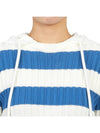 Striped Hooded Knit Top White Blue - MONCLER - BALAAN 7