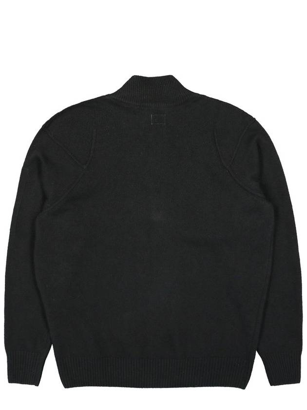 Lambswool GRS Half Zipped Knit Top Black - CP COMPANY - BALAAN 3