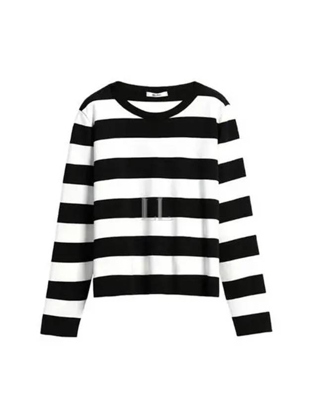 Edo Striped Wool Knit Top White Black - MAX MARA - BALAAN 2