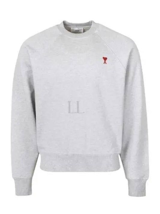 Cotton Heart Logo Sweatshirt Grey - AMI - BALAAN 2