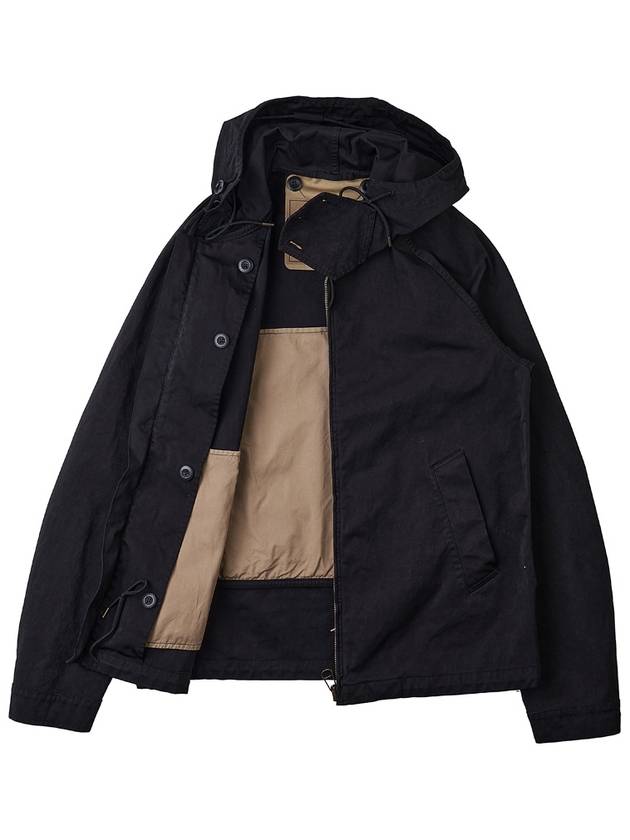 Garment Dye Zip-Up Hooded Jacket Black - TEN C - BALAAN 11