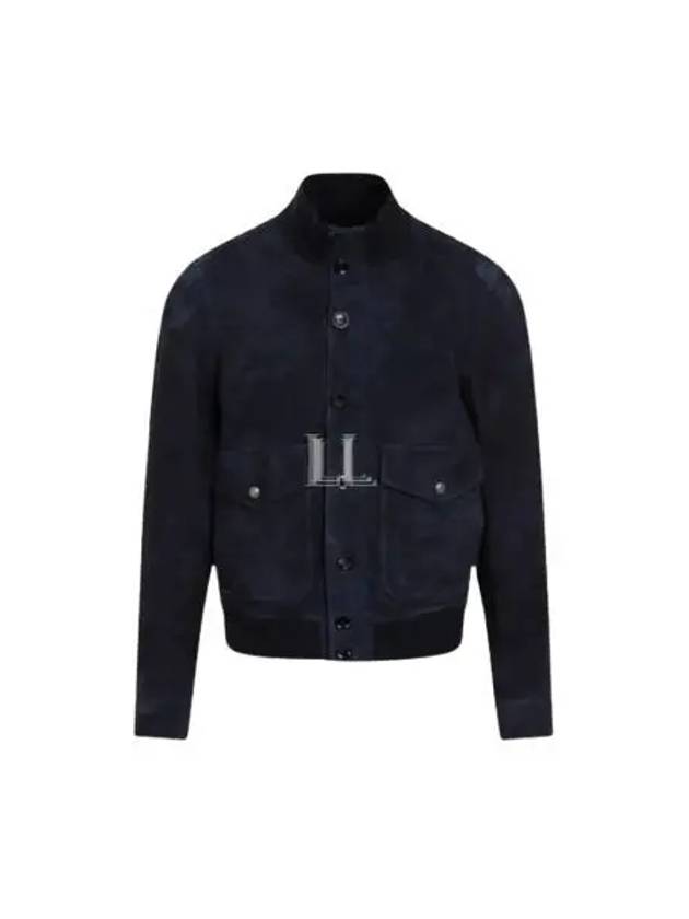 Leather Light Suede Bomber Jacket Navy - TOM FORD - BALAAN 2