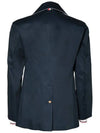 gold button cotton double jacket navy - THOM BROWNE - BALAAN.