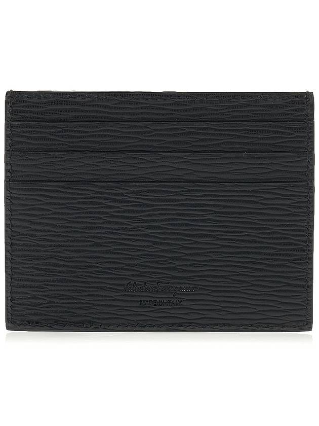 Gancini Pebble 3-Fold Card Wallet Black - SALVATORE FERRAGAMO - BALAAN 4