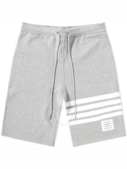 Cotton Loopback Knit Engineered 4-Bar Sweatshorts Light Grey - THOM BROWNE - BALAAN 2