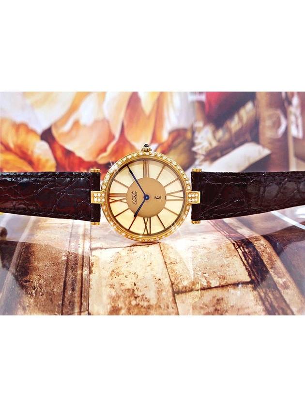 Bentham Gold Roman Dial Women s Diamond Leather Watch - CARTIER - BALAAN 2