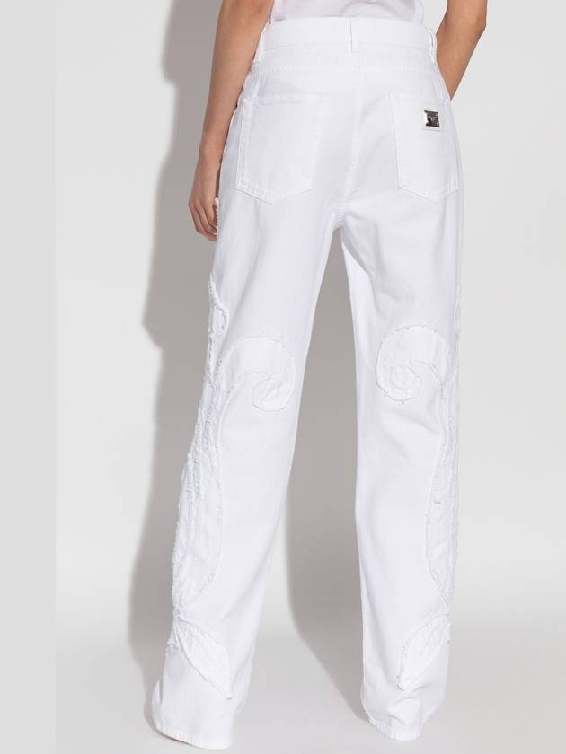 Dolce & Gabbana Jeans With Stitching, Women's, White - DOLCE&GABBANA - BALAAN 4