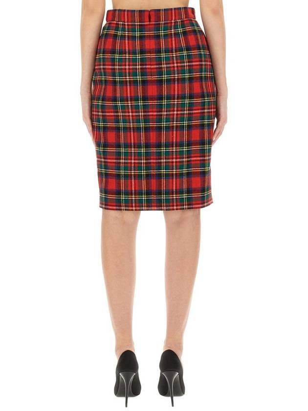 Tartan Motifwool Midi Skirt 763685 Y2H556363 B0010654442 - SAINT LAURENT - BALAAN 4