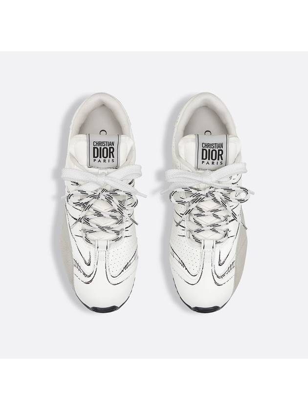 D Sketch Nylon Calfskin Low Top Sneakers White - DIOR - BALAAN 4