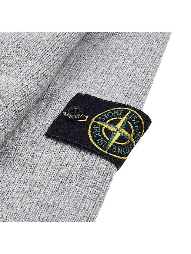 Waffen Patch Knit Zip Up Hoodie Light Grey - STONE ISLAND - BALAAN 10