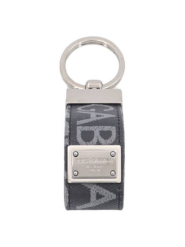 Jacquard Logo Patch Key Holder Black - DOLCE&GABBANA - BALAAN 3