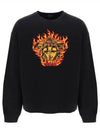 Medusa Flame Embroidery Logo Jersey Sweatshirt Black - VERSACE - BALAAN 2