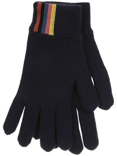 Artist Striped Ribbed Merino Wool Gloves Navy - PAUL SMITH - BALAAN 2