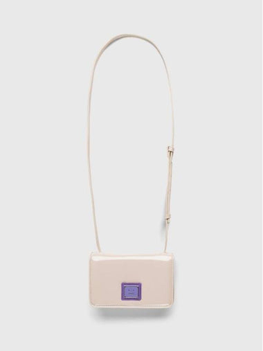 Face Patch Crossbody Shoulder Bag Beige Purple Women's - ACNE STUDIOS - BALAAN 1