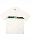 Kids Logo Label Cotton Polo Shirt Ivory - GUCCI - BALAAN 2