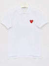 Play Women's Small Red Heart Wappen Short Sleeve PK Shirt P1 T005 5 White - COMME DES GARCONS - BALAAN 4