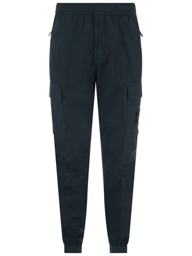 Stretch Cotton Tela Paracadute Cargo Straight Pants Navy Blue - STONE ISLAND - BALAAN 3