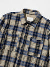 Wool Check Washed Shirt Blue - UJBECOMING - BALAAN 4