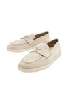 Triangle Logo Suede Loafers Beige - PRADA - BALAAN 2