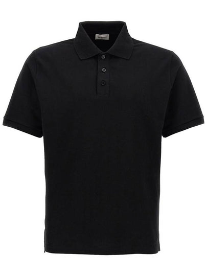 Cassandre Polo Shirt Black - SAINT LAURENT - BALAAN 2