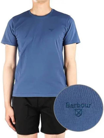 Garment Dyed Short Sleeve T-Shirt Dark Blue - BARBOUR - BALAAN 2