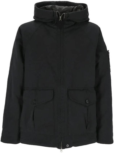 Logo David TC Down Hooded Jacket Navy - STONE ISLAND - BALAAN 1