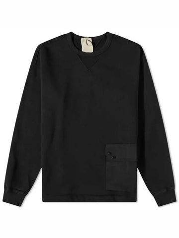 Men's Pocket Cotton Sweatshirt Black - TEN C - BALAAN 1