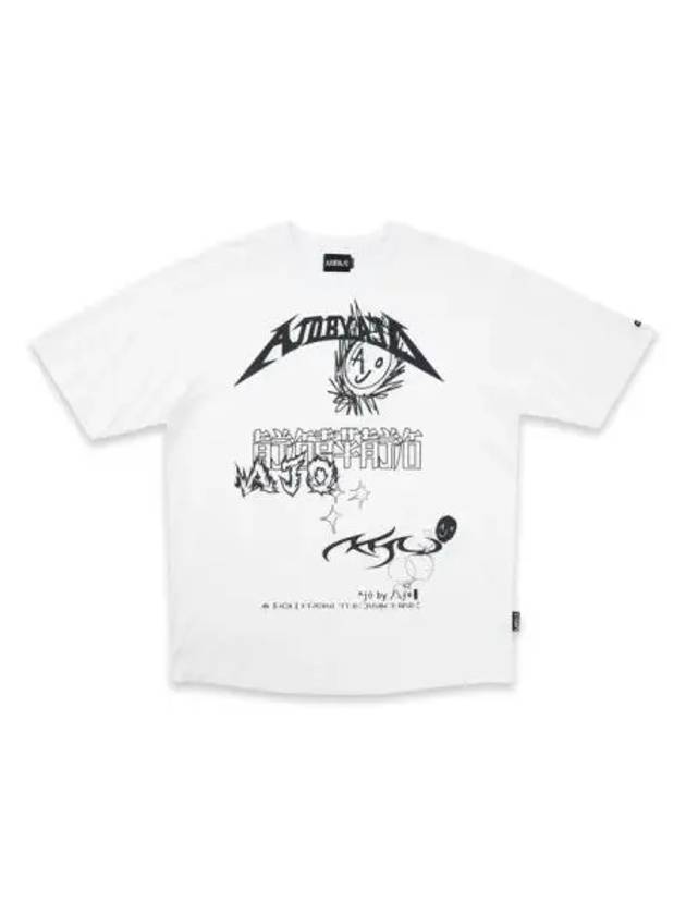 Ajo Collage Short Sleeve T Shirt White - AJOBYAJO - BALAAN 1